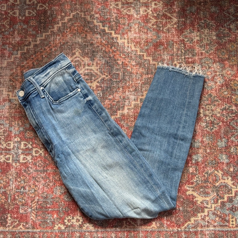 MOTHER Light Blue Cropped Jeans